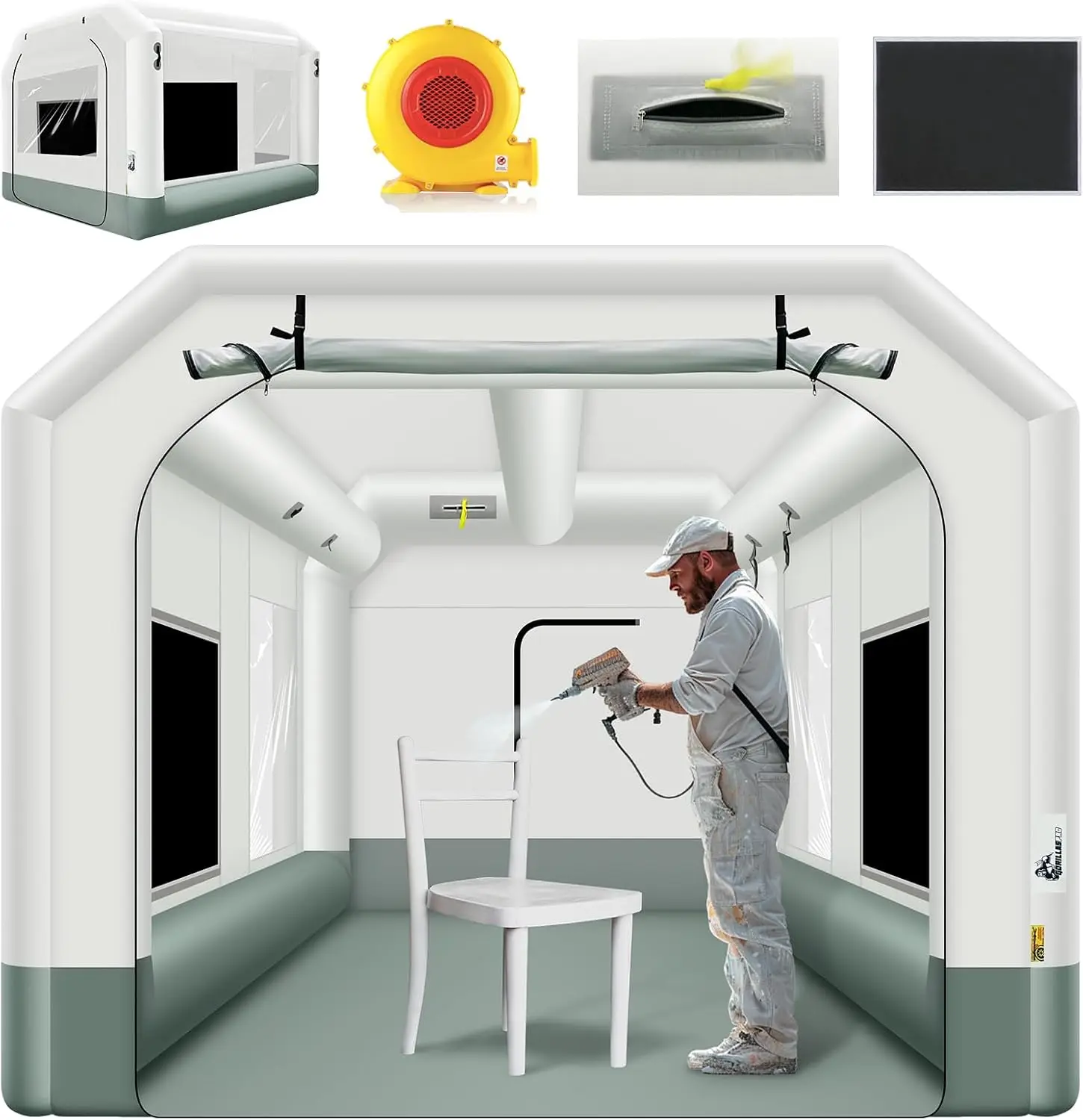 Inflatable Paint Booth - Tente de peinture gonflable 13x10x8 pieds