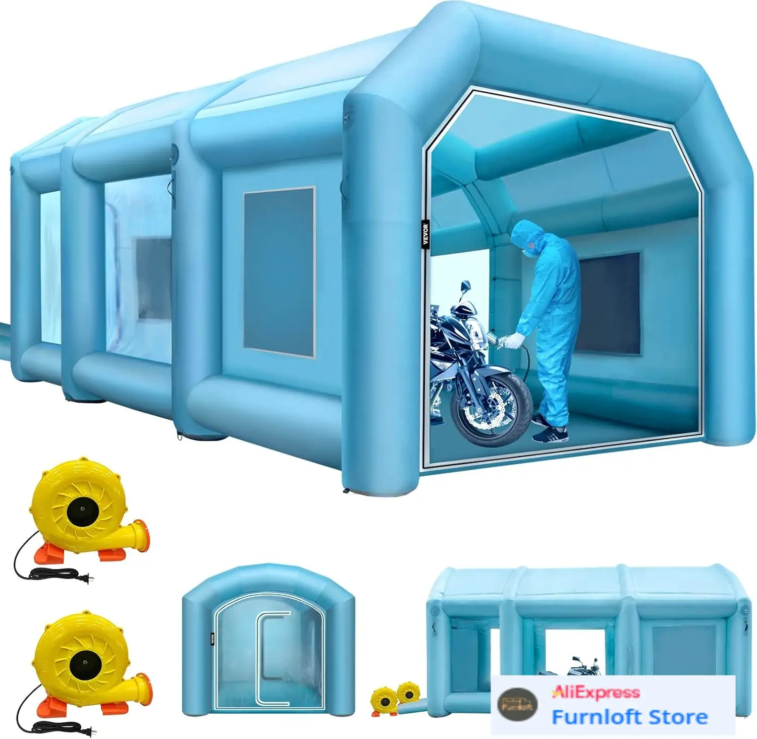 Inflatable Paint Booth - Cabine de peinture gonflable, 29,5x19,7x13 pieds,