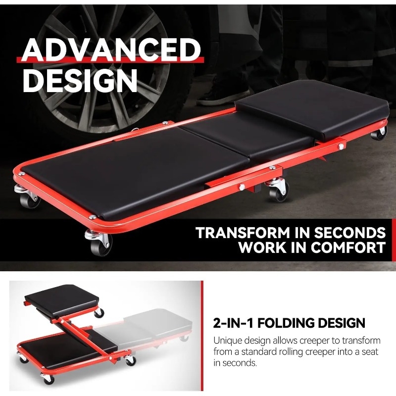 Creeper pliable Z 2 en 1, sièg - Garage Creeper Roller avis et prix